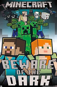 Minecraft - Beware Of The Dark Wall Poster with Magnetic Frame, 22.375" x 34"