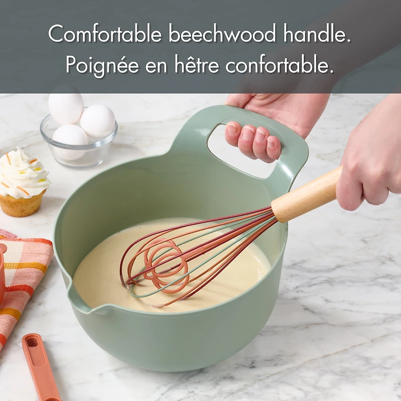 Fouet Tout-Pour-Célébrer en Silicone 12”, Forme de citrouille, Orange, Vert et Rouge