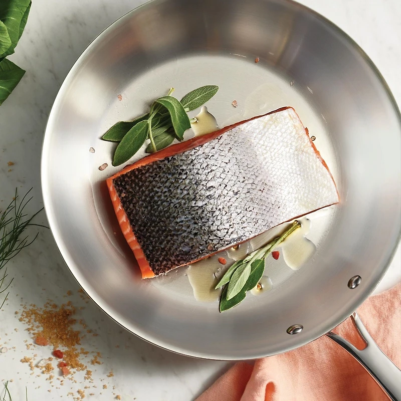 Poêle à frire Tramontina de 25,4 cm (10 po) en acier inoxydable triple couche, Gourmet 80116/005DS, à certification NSF