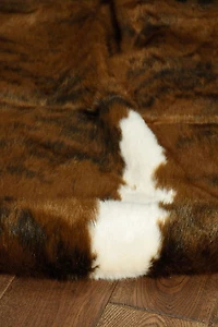 Faux Cowhide Mini Ex Brindle Accent Rug