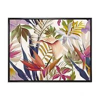 Designart Tropical VIntage Flowers III FLOAT FRAME WALL ART