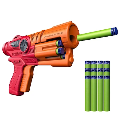 Adventure Force Desperado Foam Dart Blaster, Double-Action and Slamfire with 12 Universal Compatible Darts, Double-Action Trigger Auto-Advance
