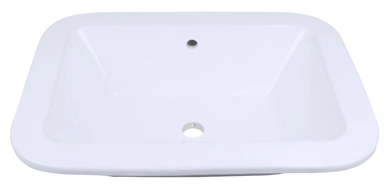 American Imaginations 21.75-in. W Drop In White Bathroom Vessel Sink Set For Deck Mount Drilling AI-31574