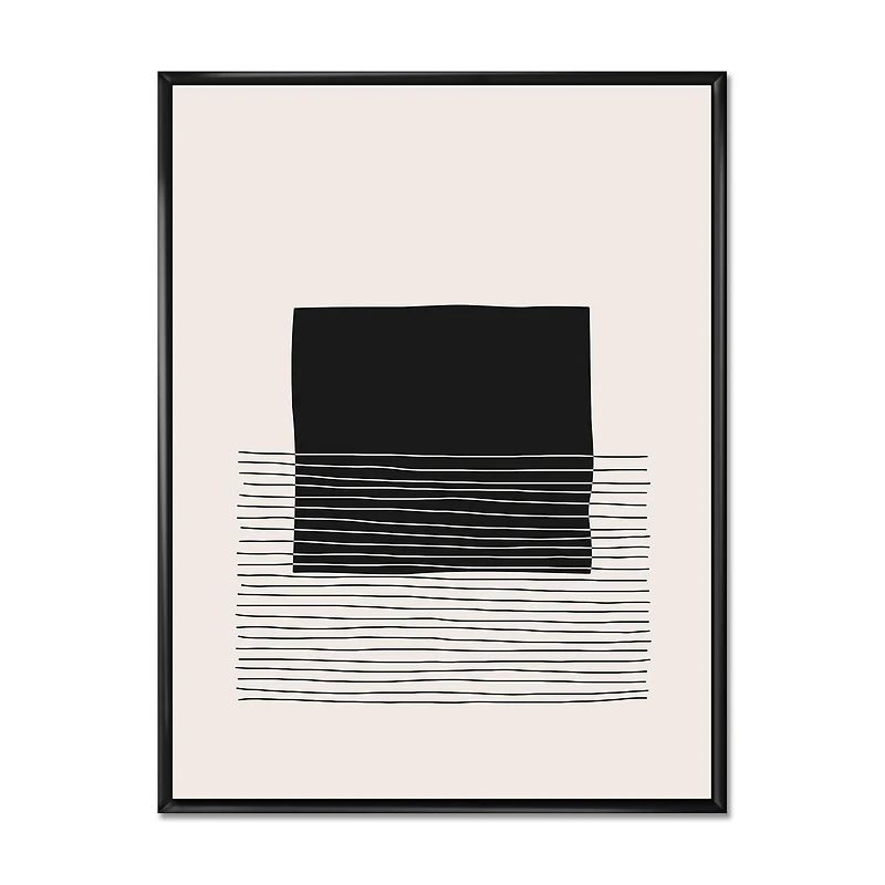 Designart Minimal Geometric Lines And Squares VIII FLOAT FRAME WALL ART