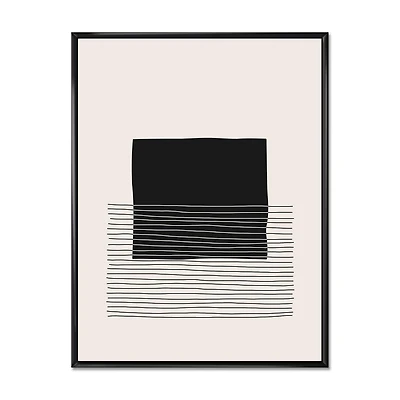 Designart Minimal Geometric Lines And Squares VIII FLOAT FRAME WALL ART