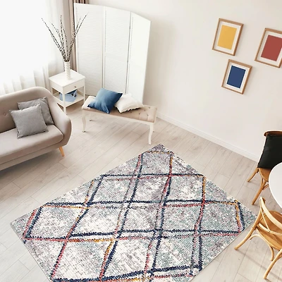 ECARPET Trellis Area Rug Ultra Soft & Fluffy Carpet Morocco Collection