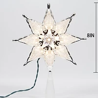 Étoile pour cime de sapin de Noël Holiday Time à DEL éclairée de 8 pouces, argent