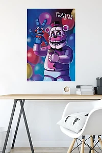 Five Nights at Freddy's: Sister Location - Funtime Freddy Wall Poster, 22.375" x 34" Framed