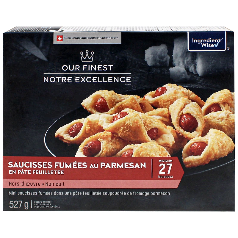 Saucisses fumées au parmesan en pâte feuilletée Notre Excellence 527 g