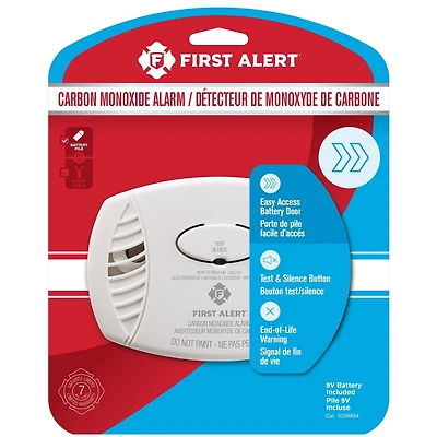 First Alert CO400A Carbon Monoxide Detector, Battery Operated, CO400A