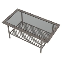 Mainstays Pebbleton Patio Wicker Table - Grey