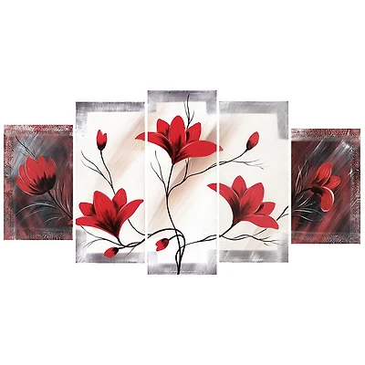 Décoration murale sur toile Design Art Fleurs rouges
