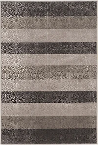 Tapis Evolution à rayures damassées 8 pi x 10 pi 3 po, gris et noir