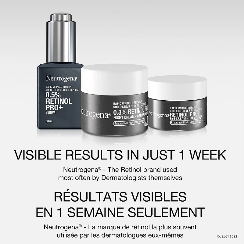 Crème yeux Neutrogena Correcteur de rides express Retinol Pro+, hydratant à base de micropeptide, cible les rides et les cernes autour des yeux 14g