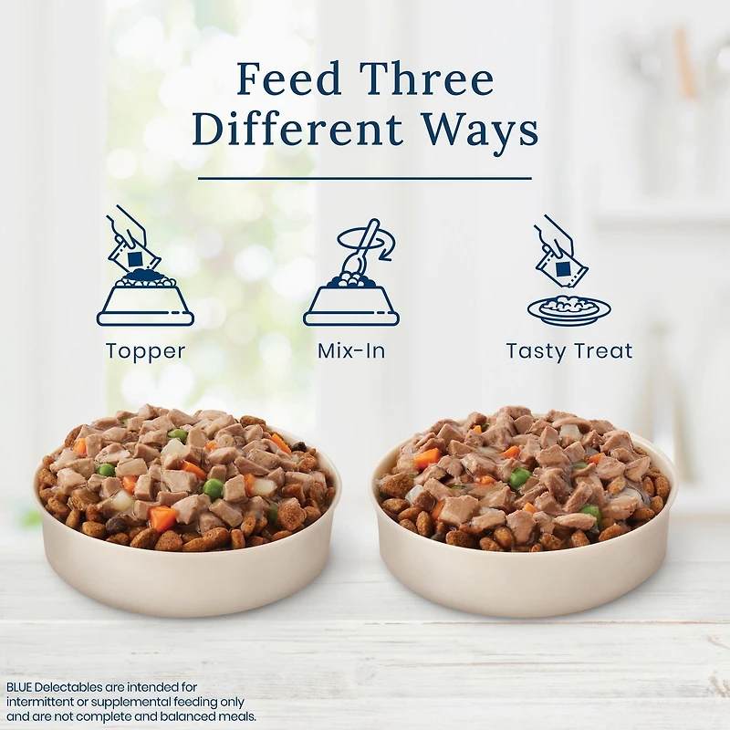 Blue Buffalo Tempting Toppers Assortiment de Nourriture Humide Naturelle pour Chiens, Poulet et Bœuf BLUE Tempting Toppers Bf/Plet, 12ct Variety Pack