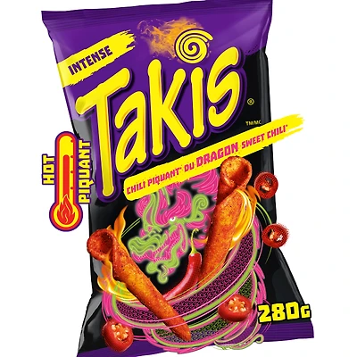 Croustilles de tortilla roulées Takis au chili piquant du dragon