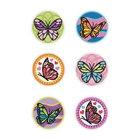 UNIQUE CREATIV CRAFT Diamond Art Coaster Kit – Butterfly, 6 pcs, Age 8+, Beginner, 10.2 cm, DIAMD COASTER BTRFLY