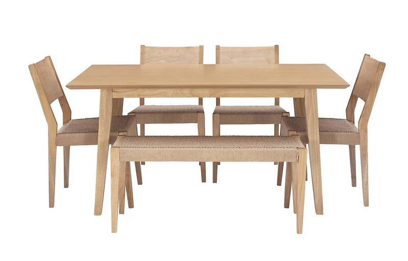 Parisi 6-Piece Dining Set, Natural