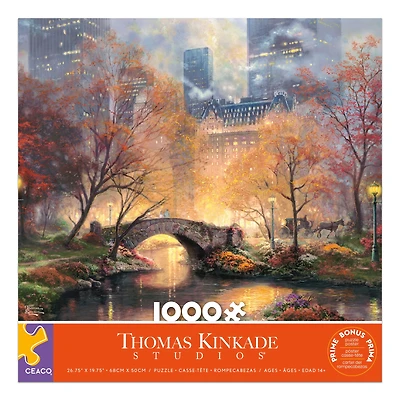 Ceaco Thomas Kinkade Central Park in the Fall 1000-Piece Interlocking Jigsaw Puzzle for Adults Ages 14+