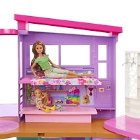 Barbie Vacation House Playset with 30+ Pieces, Toy for 3 Year Olds & Up, Ages 3+