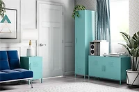 Novogratz Cache Table d'appoint de salon en métal style casier Jaune