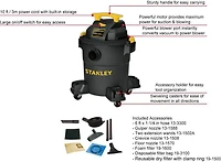 Stanley 6 Gallons Aspirateur humide / sec Stanley 22.7L (6 Gal.) Aspirateur d'atelier Wet/Dry de 4,0 chevaux avec accessoires