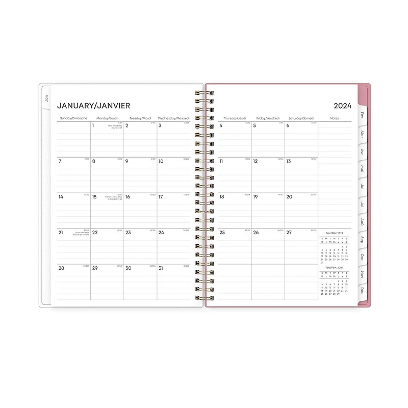 2024 Weekly Monthly Planner, 5.875x8.625, Blue Sky, Jessie Blue
