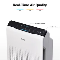 Purificateur d'air WINIX C535, nettoyage en 4 étapes avec filtres d'une durée de vie de 2 ans. Capacité maximale de la pièce : 1 600 m².