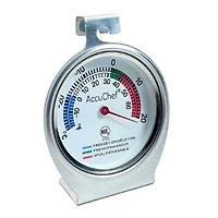 AccuChef freezer/refrigerator thermometer, Stainless Steel, hangs or stands alone, Model 2225