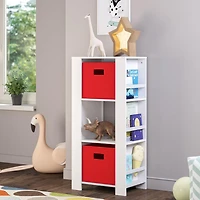 RiverRidge® Home Book Nook Collection Cubby Storage Tower with Bookshelves in White for Kids with 2-Piece Bins