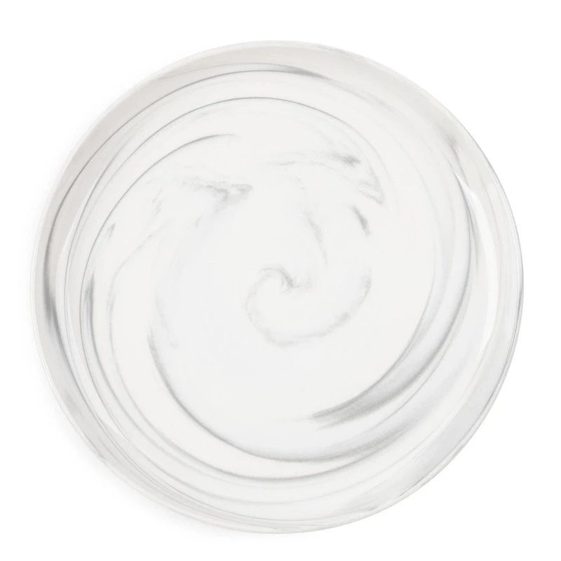 Thyme & Table Assiette ronde en grès marbré gris