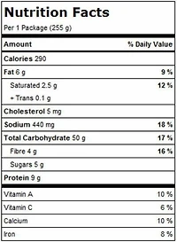 SOS SIG SANTEFE ST RC & BNS 255G 12, Packaged Meal, Frozen, SOS SIG SANTEFE ST RC & BNS 255G 12