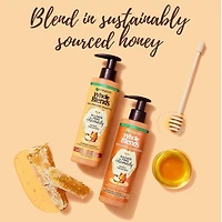 Garnier Whole Blends Revitalisant sans sulfate, pour cheveux abîmés, jusqu'à 72 heures de soins en profondeur, Honey Treasures, 355 ml