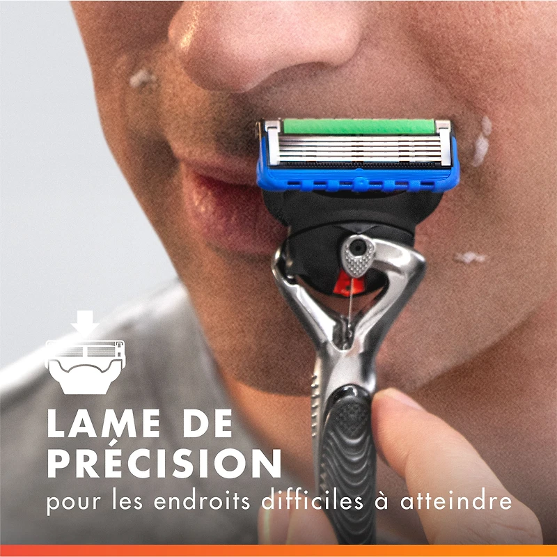 Cartouches de rechange de rasoir Gillette Fusion5 ProGlide pour hommes de rasoir pour manche de rasoir Flex-pivot, cartouches à 5 lames de rasoir, lame de précision pour hommes