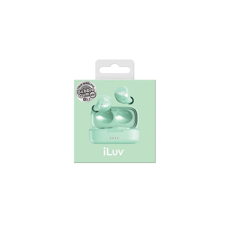 Écouteurs intra-auriculaires Bluetooth 5.0 True Wireless iLuv Bubble Gum Air avec étui de chargement