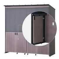 Sunjoy  7 x 3 Pi. Station de Cuisine Extérieure  Station de Barbecue avec Porte Supérieure Relevable et Portes Coulissantes Pliantes pour un espace compact
