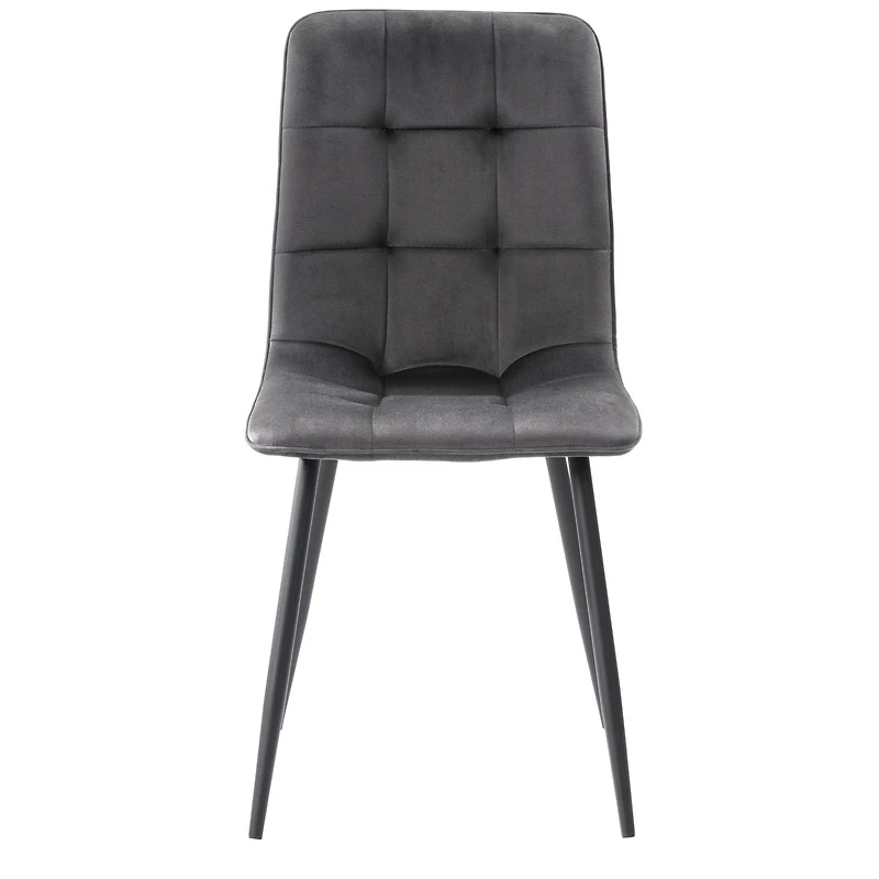 CorLiving Nash Set of 2 Velvet Upholstered Indoor Side Chairs with Black Flared Metal Legs