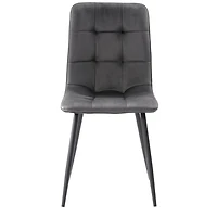 CorLiving Nash Set of 2 Velvet Upholstered Indoor Side Chairs with Black Flared Metal Legs