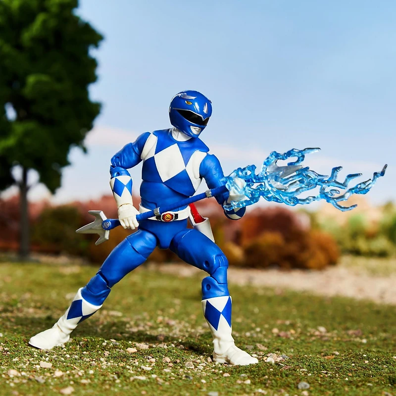 Power Rangers Lightning Collection Mighty Morphin, figurine de collection haut de gamme de 15 cm du Ranger bleu, avec accessoires