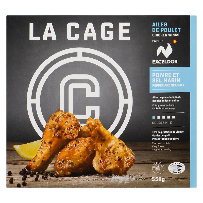 Ailes de poulet au poivre et sel marin La Cage 550g