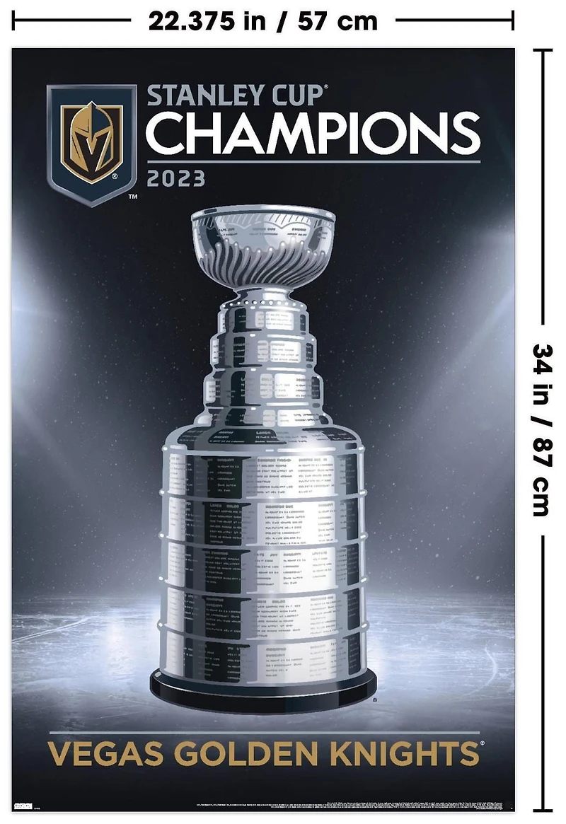 NHL Vegas Golden Knights - 2023 Stanley Cup Team Logo Wall Poster, 22.375" x 34"