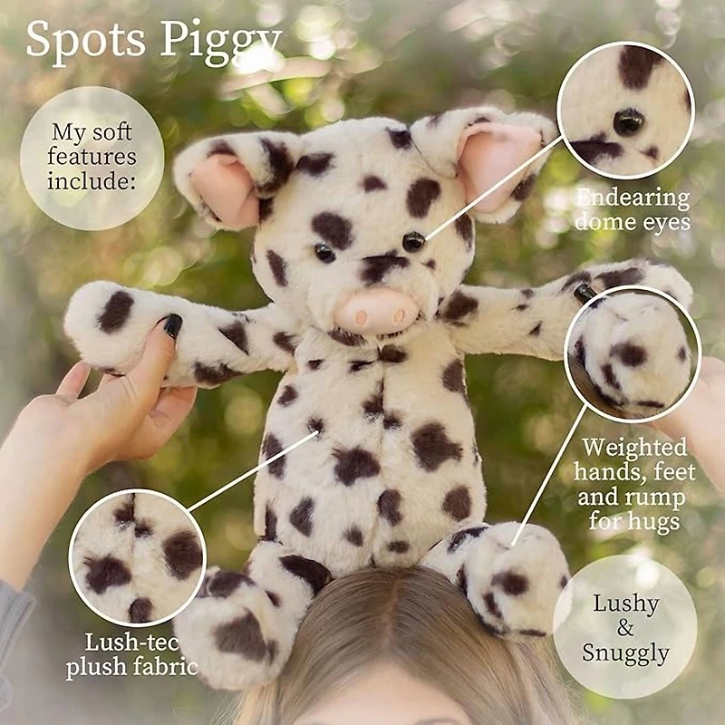 La peluche la plus douce au monde, Spots Piggy, Lushee, grande, 40 cm