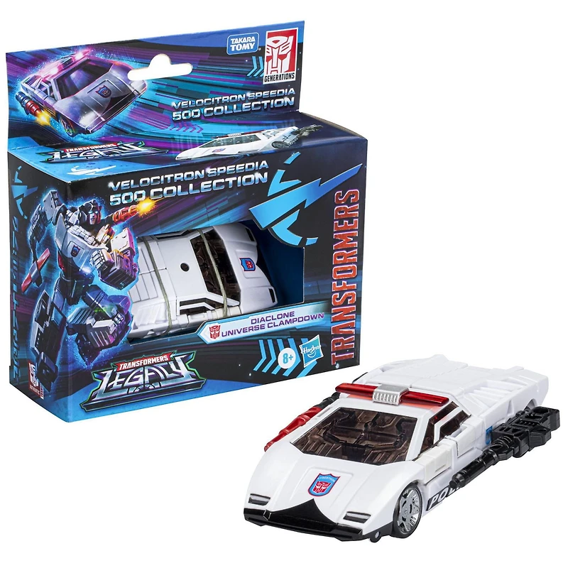 Transformers Generations Legacy Velocitron Speedia 500 Collection, Diaclone Universe Clampdown classe Deluxe de 14 cm, dès 8 ans