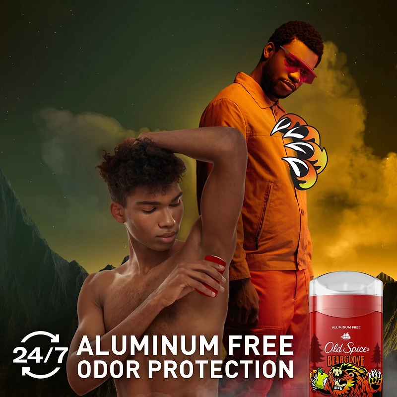 Old Spice Aluminum Free Deodorant for Men, 24/7 Freshness, Long Lasting Odor Protection, Legendary Fragrance, Bearglove, Crisp Orchard Scent, 85 g