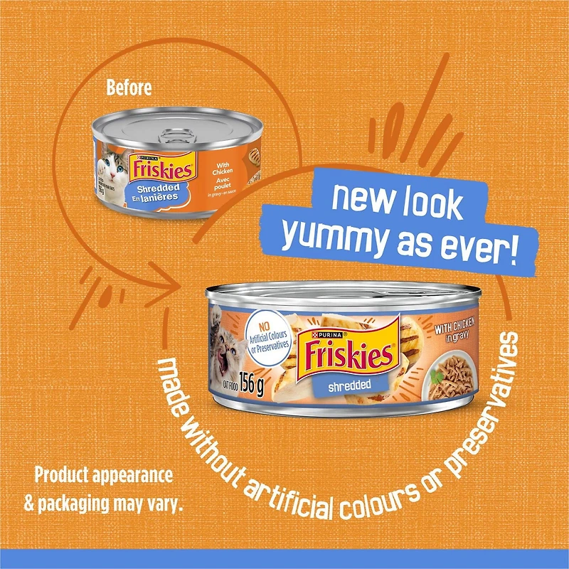 Friskies Shredded Chicken in Gravy, Wet Cat Food 156g