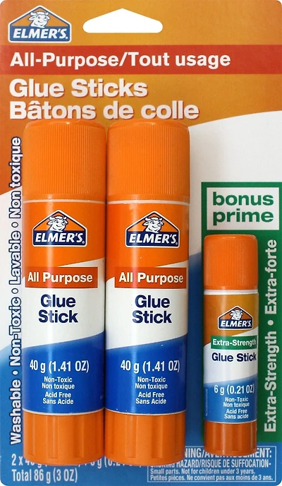 Elmer's 2 x 40g All Purpose + 6g Extra Strength Glue Sticks