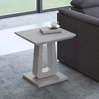 Contemporary MDF & Glass Accent Table - Warm Grey