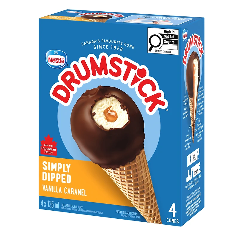 DRUMSTICK Cornets Simplement Trempé 4 x 135 ml