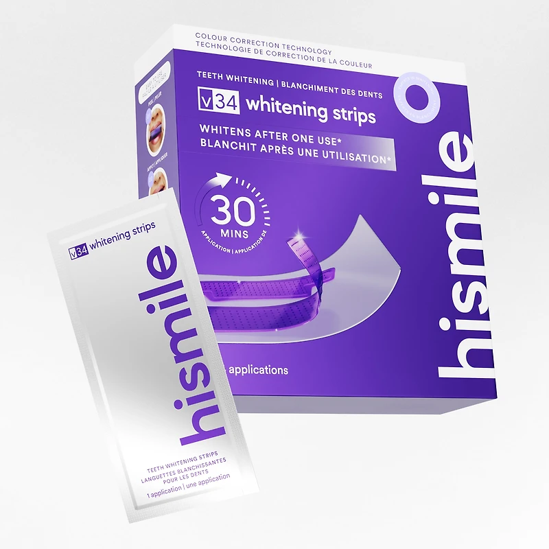 Hismile V34 Languettes blanchissantes pour les dents 14pk