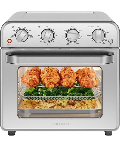 Chefman Toaster Oven Air Fryer Combo w/ 19 Quart Capacity, 7-in-1 Functionality - Stainless Steel, New